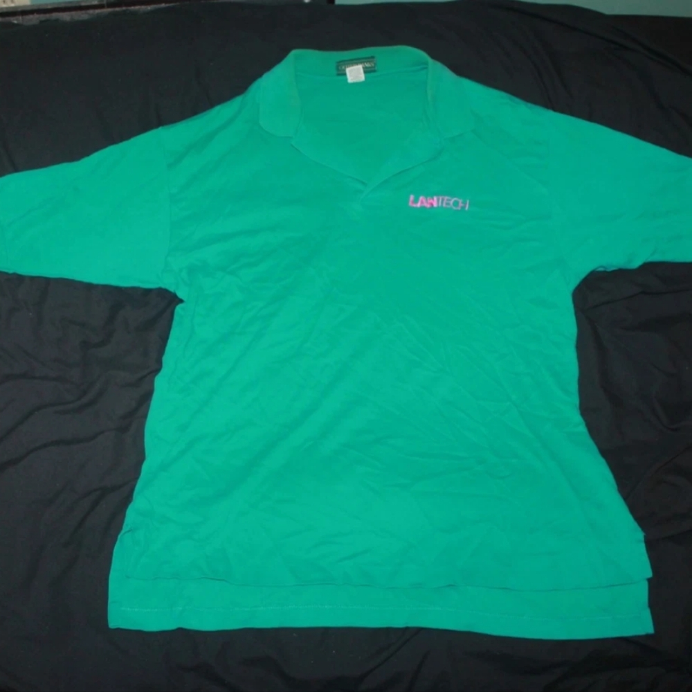 Vintage Outer Banks Men's Lantech Embroidered Mint Green Short Sleeve Polo XL